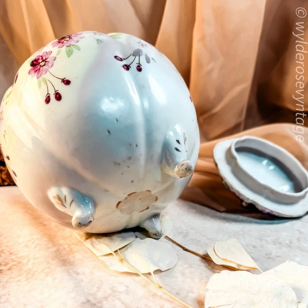 Floral‎ Antique Footed Cracker Jar